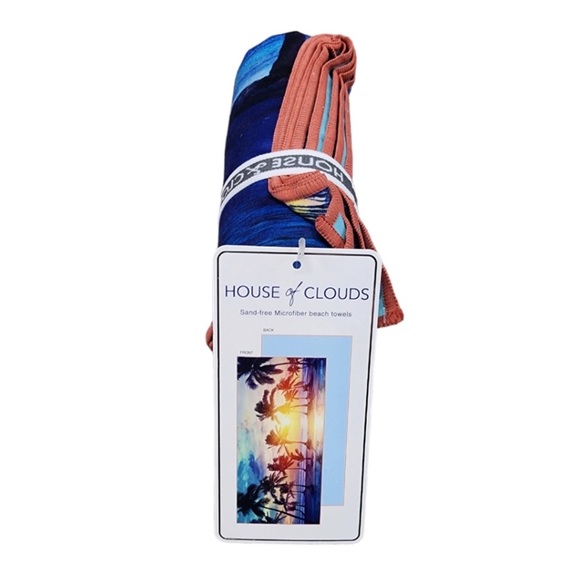 House of Clouds Beach Palm Trees Sand Free Microfiber Beach Towel - Picture 3 of 5